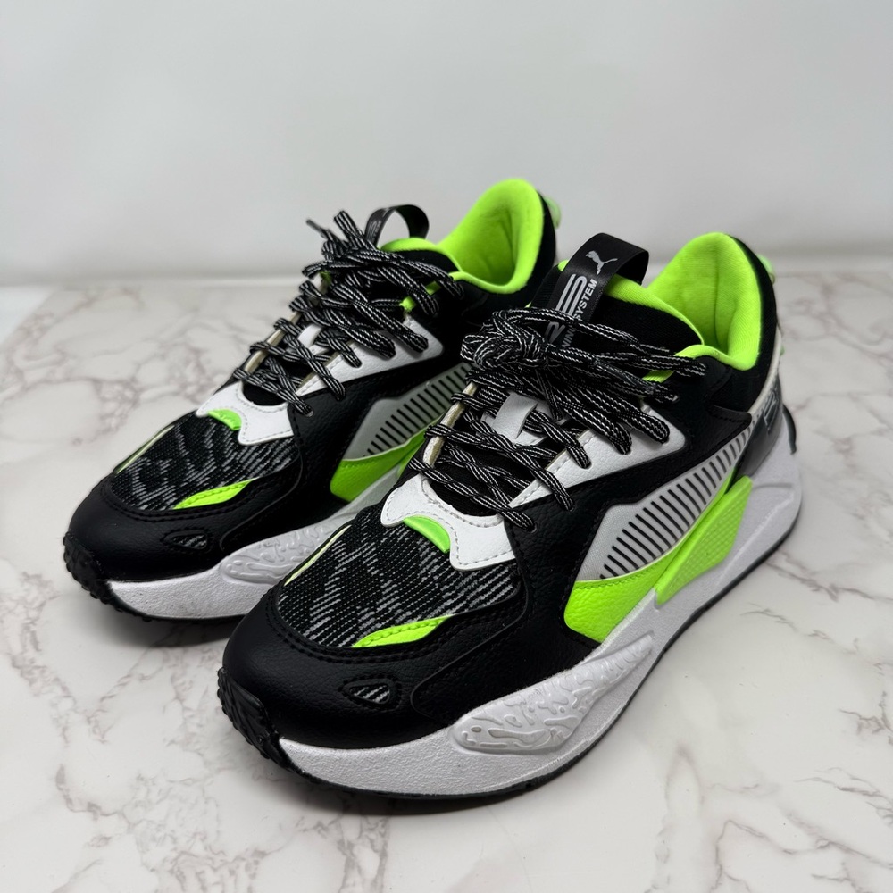 Puma Kids Black & Neon Green Athletic Sneakers